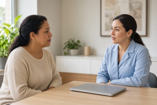 Clinician talking with a patient during a medical weight loss consult for Garland-area care