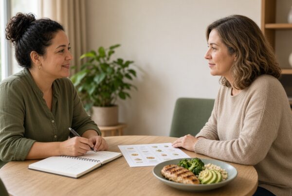 Notebook and consultation materials for choosing a weight loss dietitian in Texas