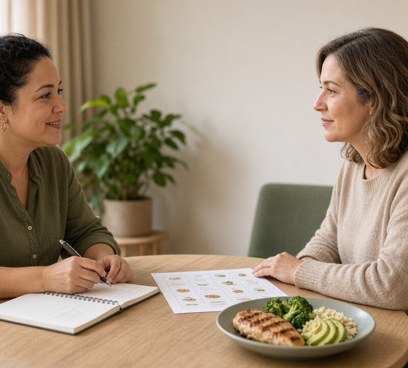 Notebook and consultation materials for choosing a weight loss dietitian in Texas